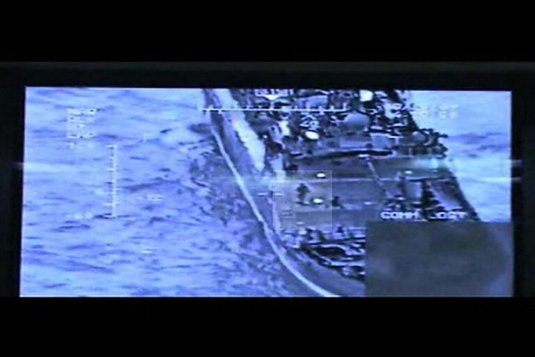 Somali pirates aboard motor vessel Win Far